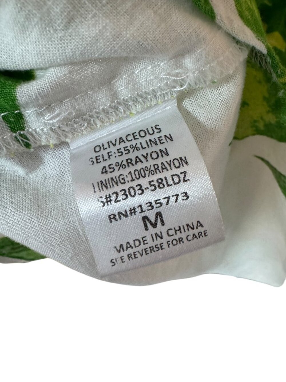 Olivaceous Tropical‎ Mini Dress M Palm Leaf Knot Front White Green NWT - Picture 7 of 14